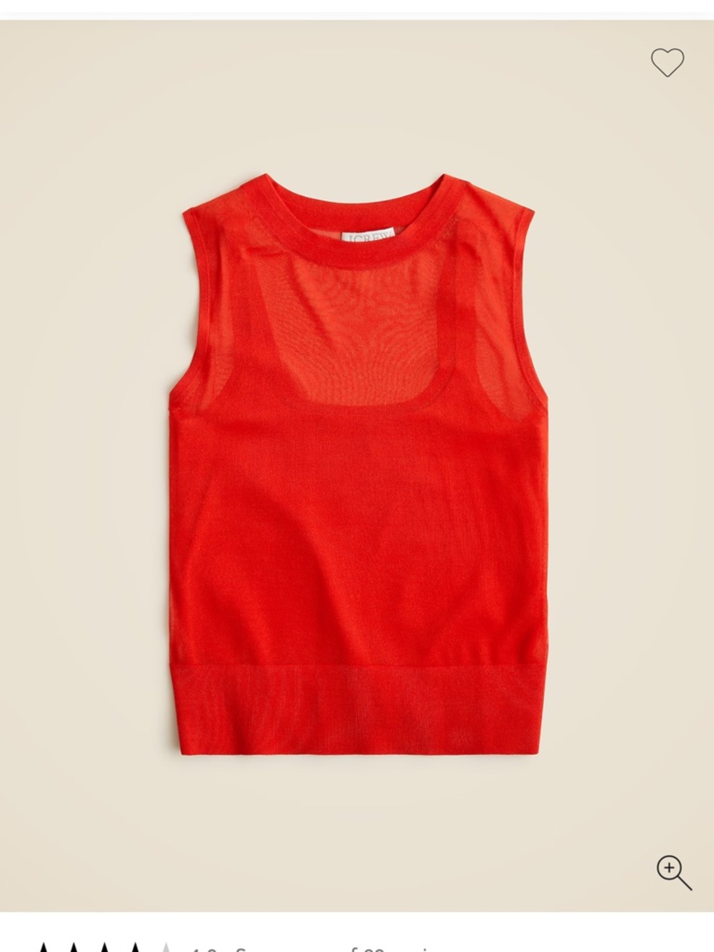 J.Crew Gauzy Sleeveless Top with Tank underneath in Electric Red